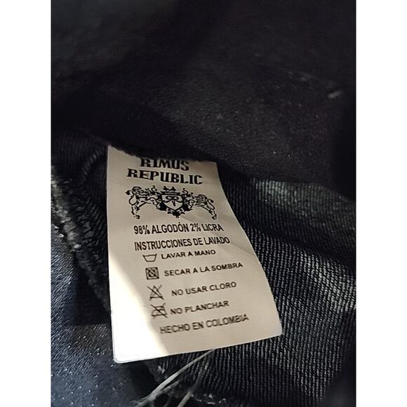 RARE Rimos Republic Jeans Size 10 Straight Leg 90s Y2K Embellished Dark Wash - Picture 10 of 10